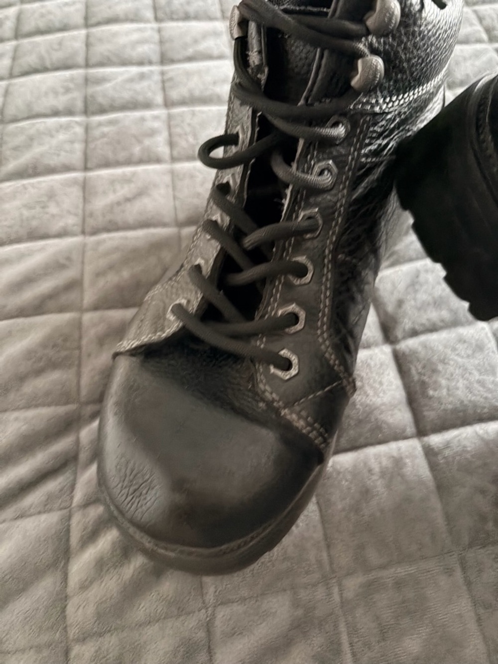 Harley Davidson Black Leather Motorcycle Riding Boots Size 8.5 Great Condition - Picture 9 of 13